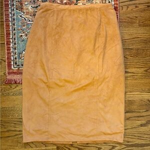 Vintage 80s women’s midi high waisted faux Suede Pencil Skirt size 10
